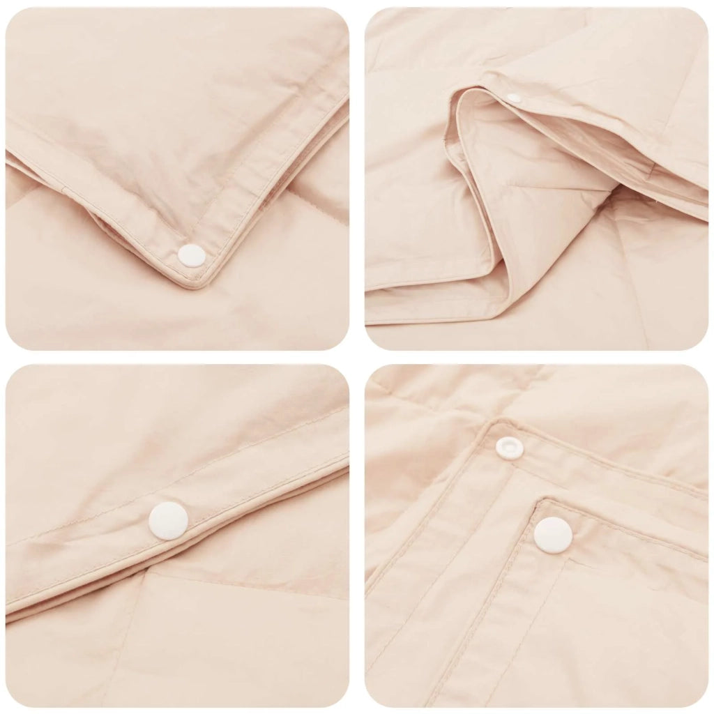 Set di Piumoni 2 pz 135 x 220 cm Kapok e Poliestere Beige 3432001