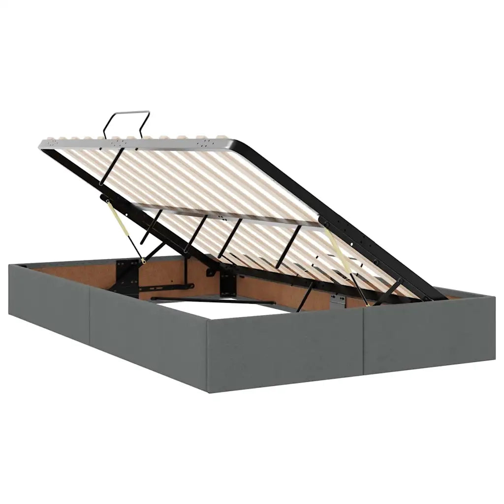 Letto con contenitore e LED con led Grigio scuro 120 x 190 cm