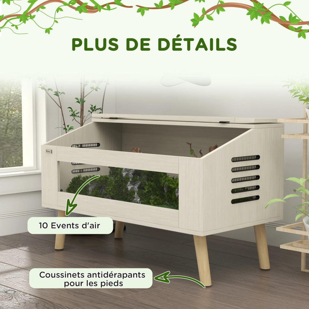 Terrario per Rettili ¨C Minimal ¨C 100x50x60 cm, Finestre in Vetro Temperato