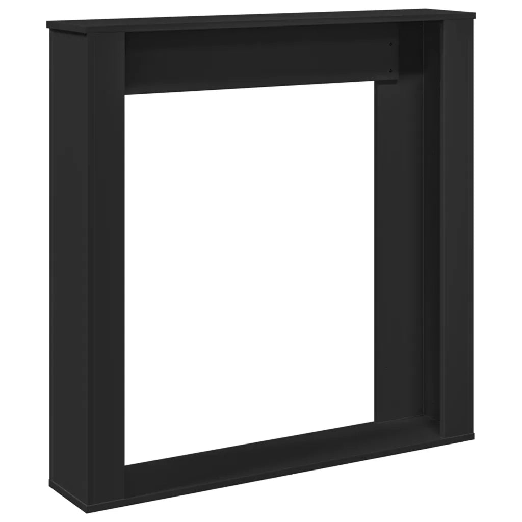 Cornice per Camino Nera 100x20x100 cm in Truciolato 854572