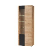 Vetrina DOUM – Rovere chiaro e nero – L70 x H192 x P40 cm