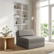 Divano Letto Pieghevole Grigio Chiaro 60 x 70 x 41 cm Tessuto 900051