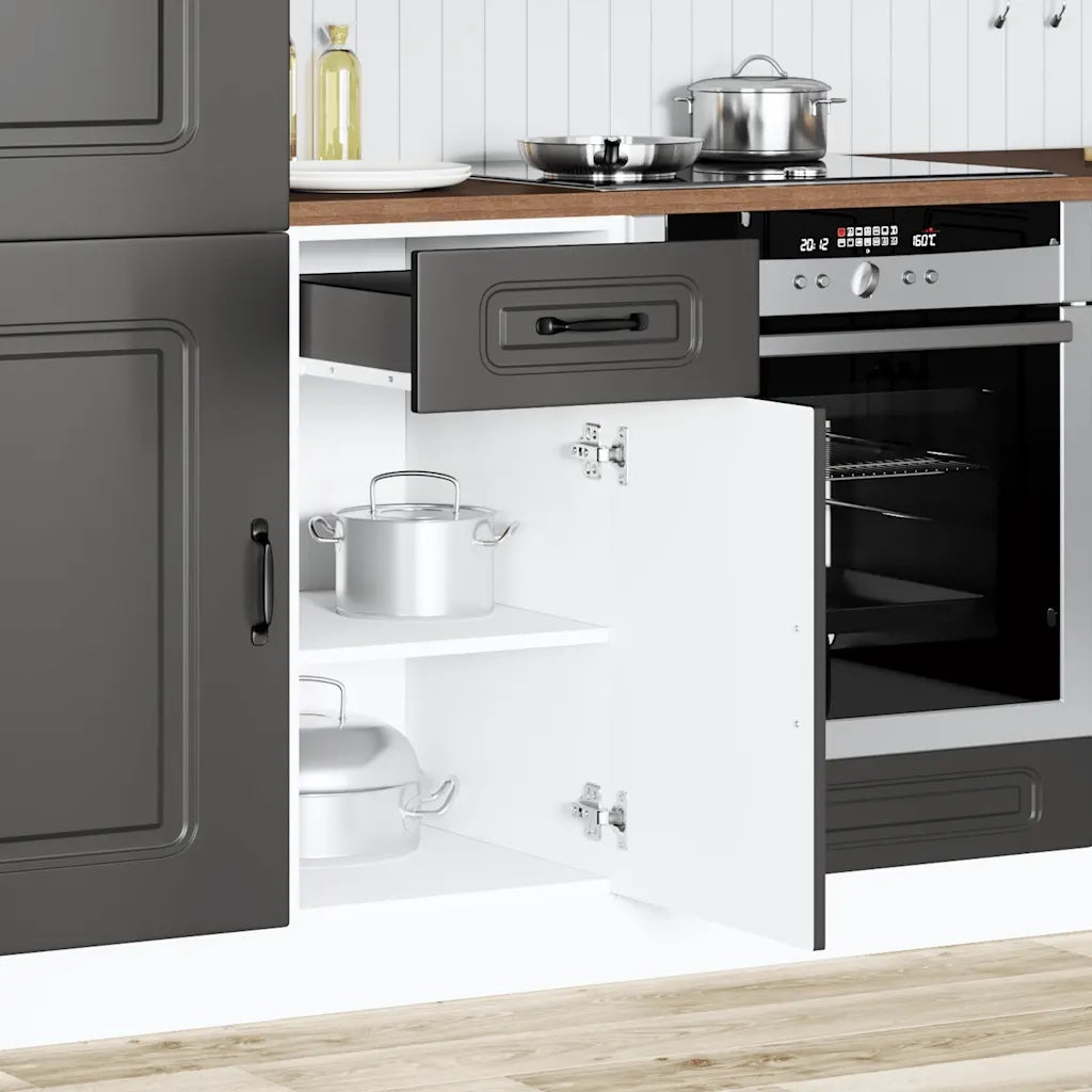 Base da Cucina Kalmar Nero in Legno Multistrato 853468