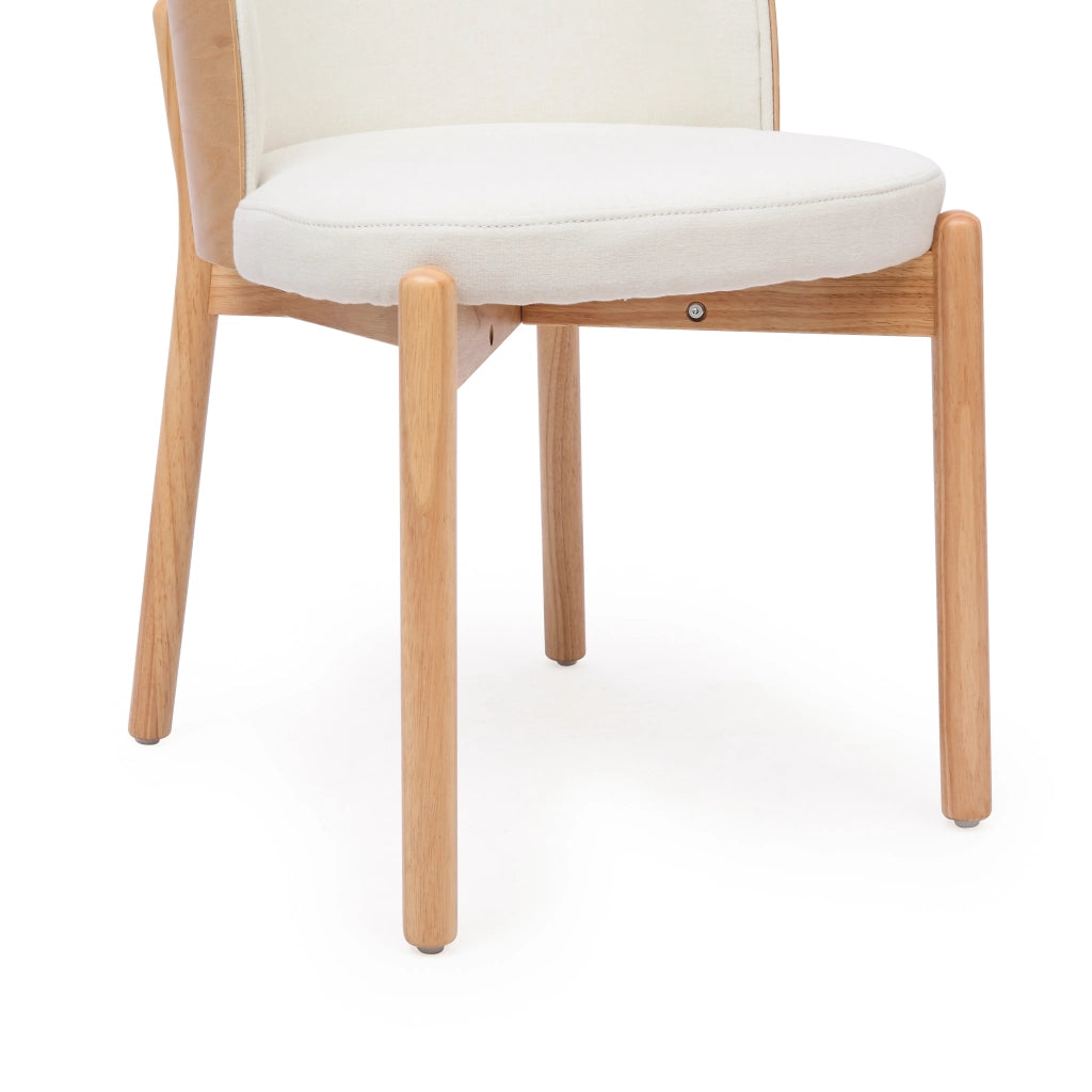 SEDIA da pranzo Set da 2 pezzi in legno e lino colore naturale