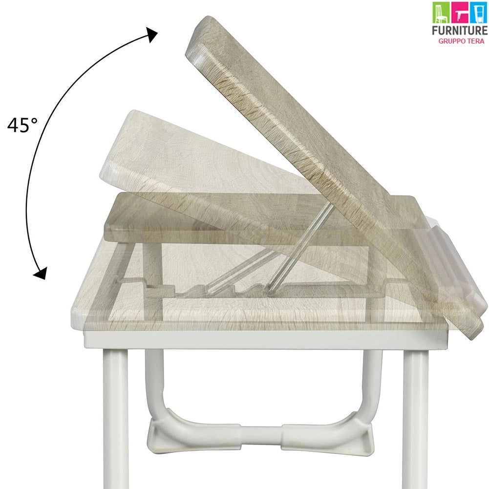 Tavolino Vassoio Pieghevole da Letto Divano 65x30 cm per Notebook PC Laptop