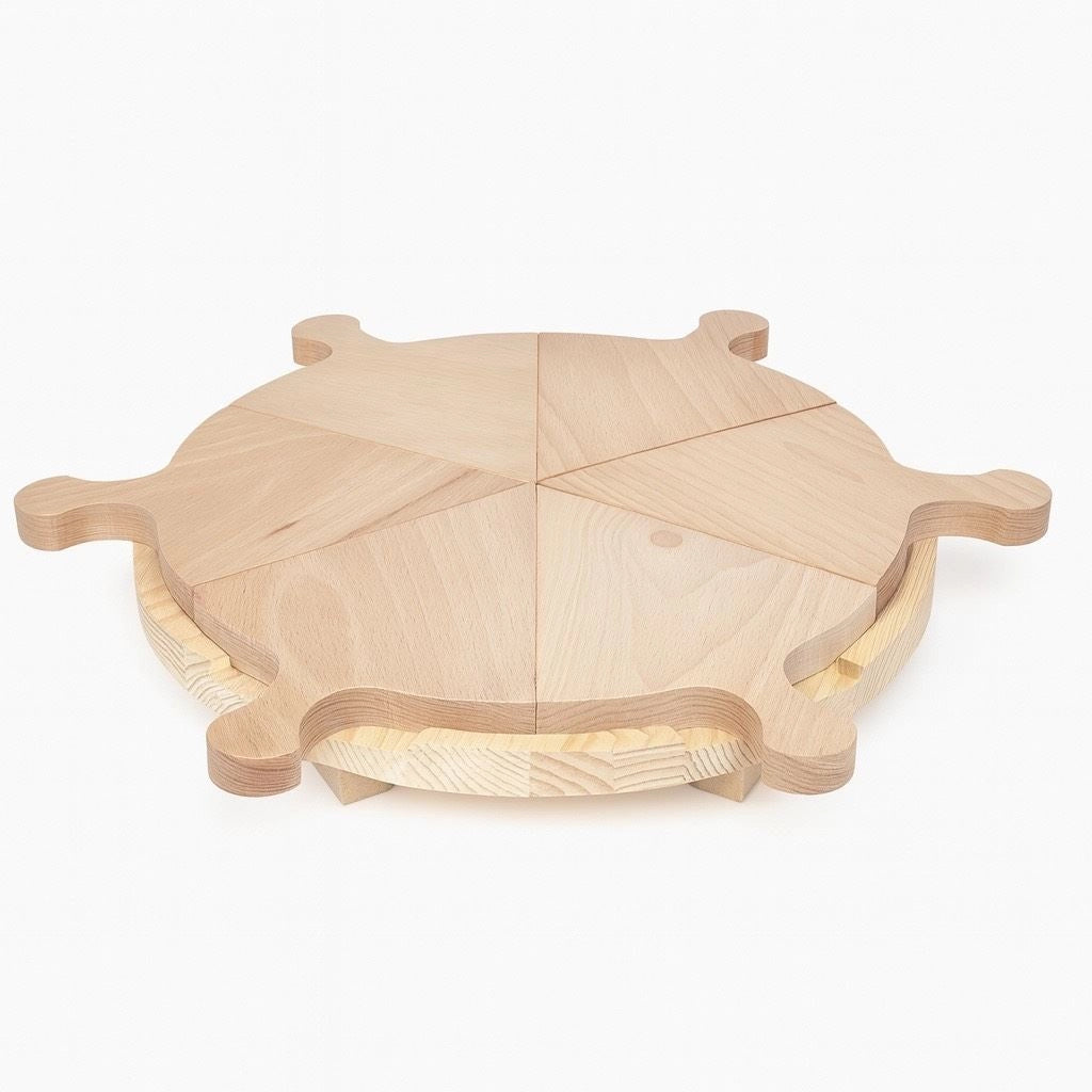 Tagliere Vassoio Pizza Divisibile in Legno con Manico 35 cm