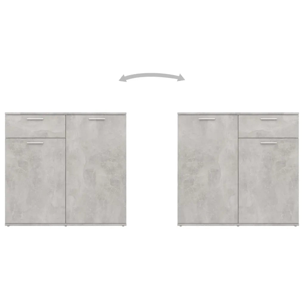 Credenza-Buffet-Armadio da cucina Grigio Cemento 160x36x75 cm in Legno Multistrato