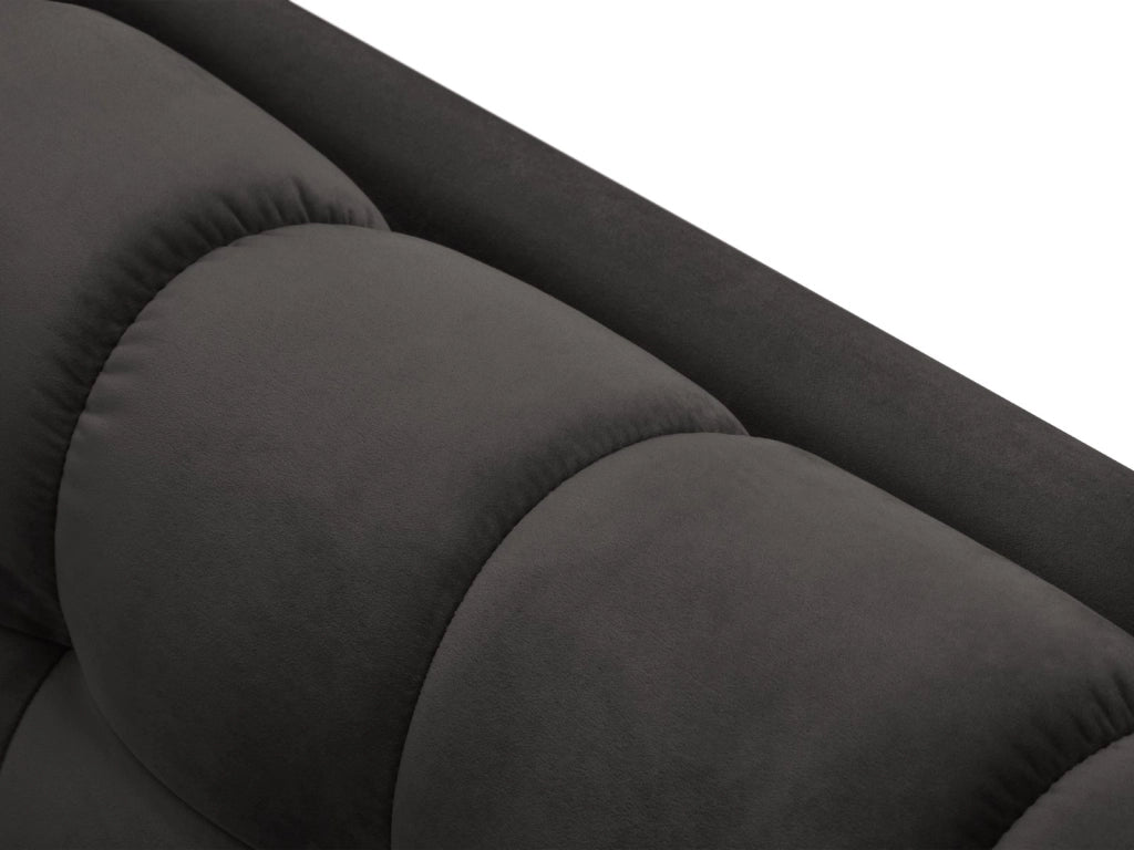 Cosmopolitan Design - Divano "Bali" 4 posti in velluto grigio scuro 