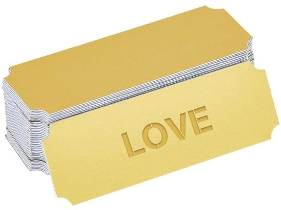 Etichetta per nome 40 pezzi - Placca di alluminio per busta - Autoadesivo - Deurknop in oro - Laser - 0,5 mm di spessore - Nome del tabellone