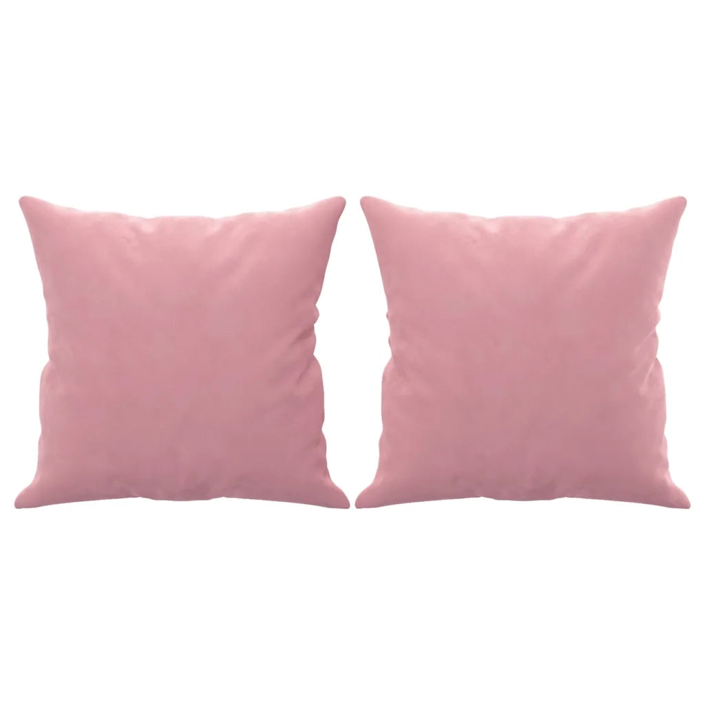 Divano a 2 Posti con Cuscini Rosa 140 cm in Velluto