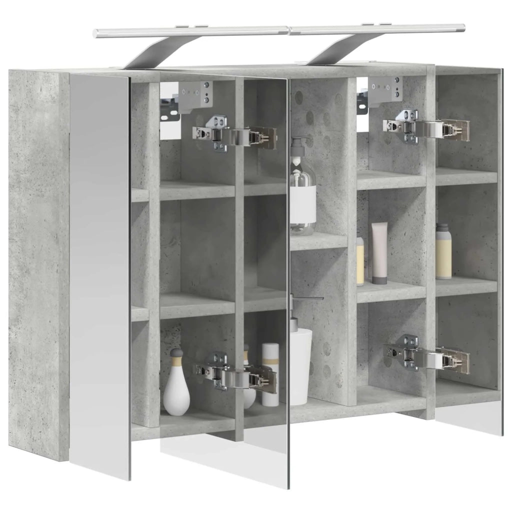 Mobiletto per specchio da bagno Grigio cemento 889082