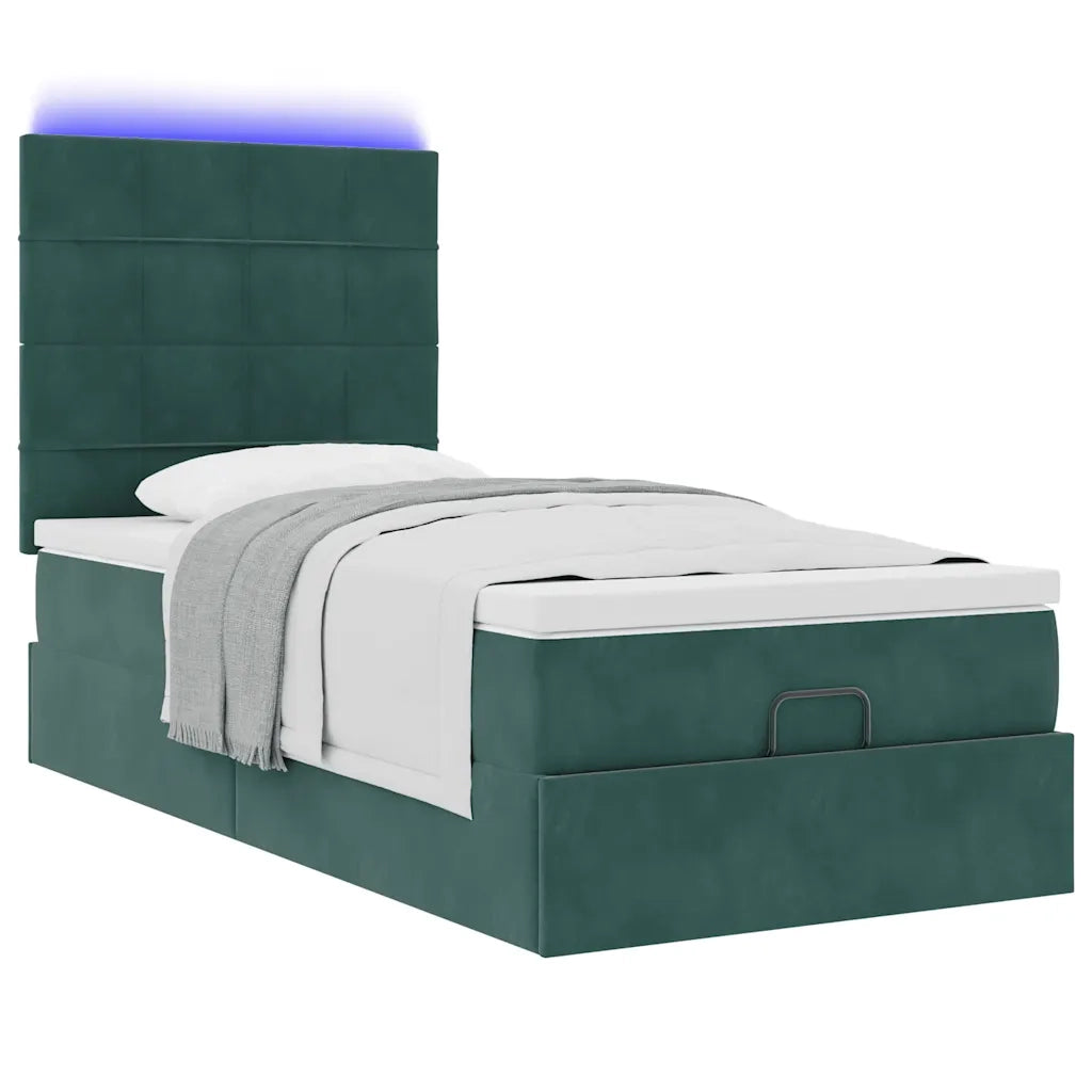 Struttura Letto Pouf con Materassi 90x200 cm in Velluto 3314297