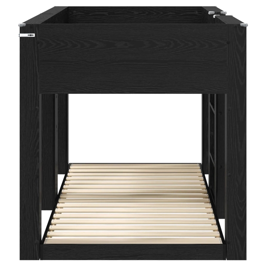 Letto a Castello per Bambini Rovere Nero 75 x 190 cm