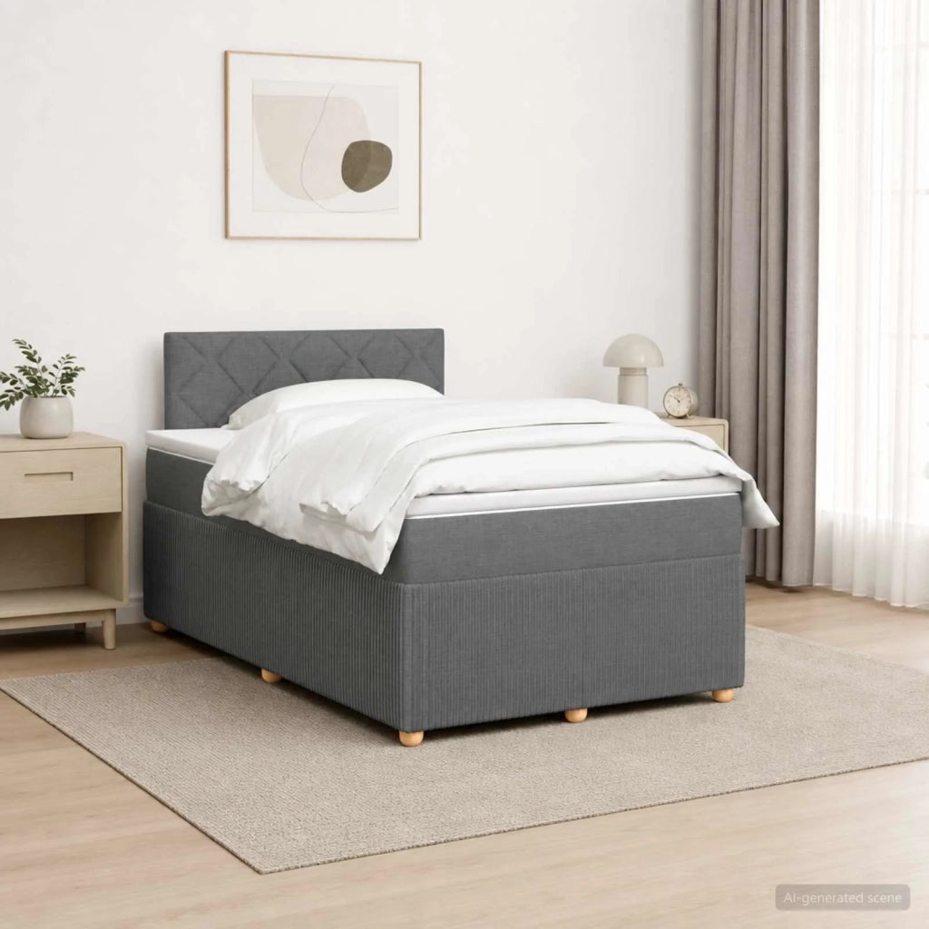 Letto box spring con materasso Grigio Scuro 120 x 200 cm 3452912
