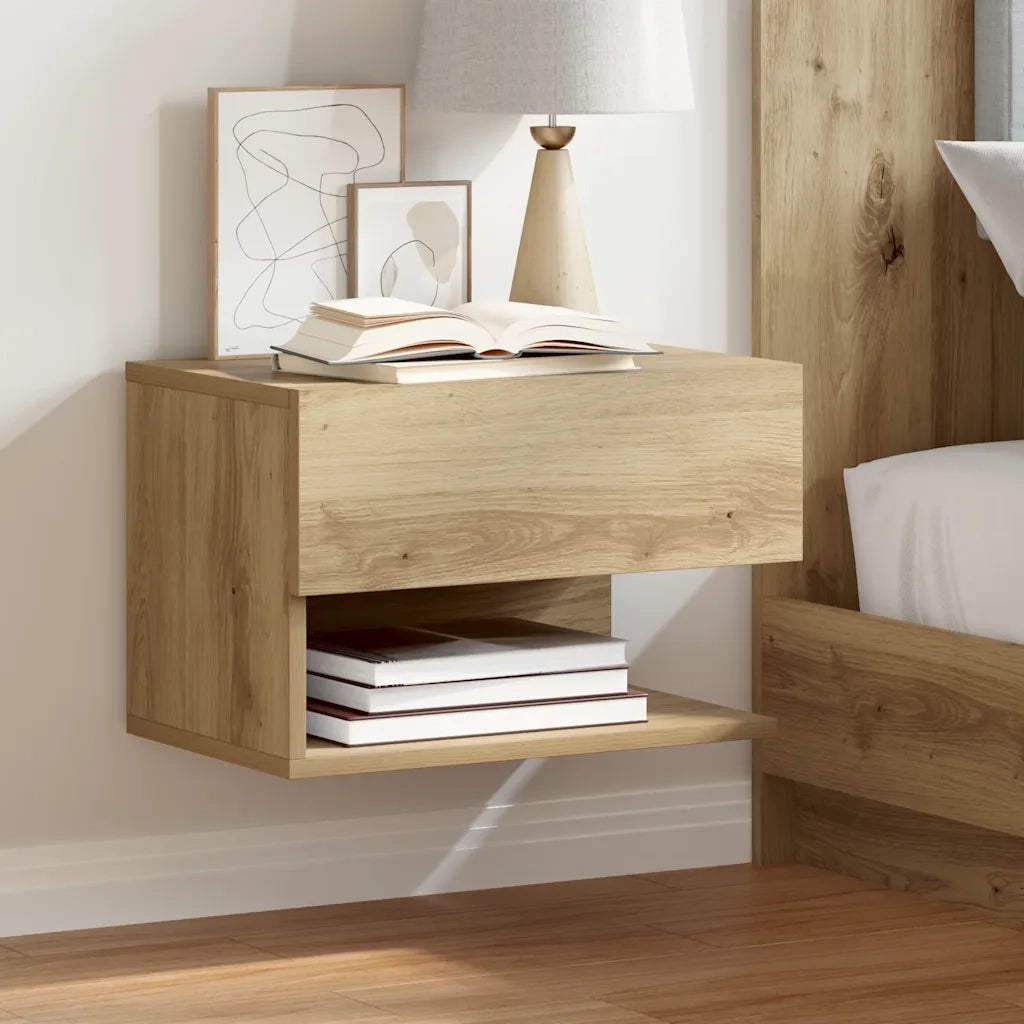 Comodino a Muro Rovere Artigianale 856822