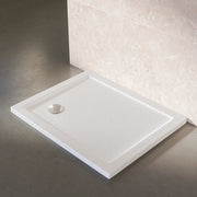 Piatto doccia 80x90 effetto pietra bianco in acrilico altezza slim | Petra