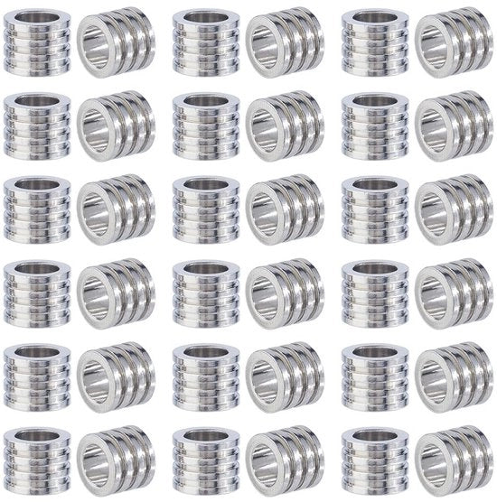 Kralen 30 Stuks in Acciaio Inossidabile - Fori di 6,5 mm - Grosse Gocce - Grosse Gocce con Righe - Per Creare Gioielli - Contenitore per Gocce 7,4 x 7,2 x 1,7 cm