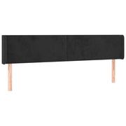 Testiera | Testata ad Orecchio Nera 183x16x78/88 cm in Velluto