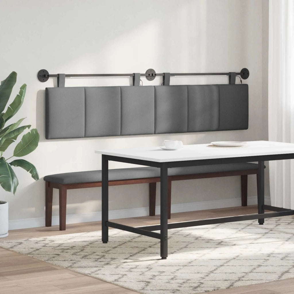 Testiera | Testata sospesa Con luce LED Grigio Scuro Tessuto