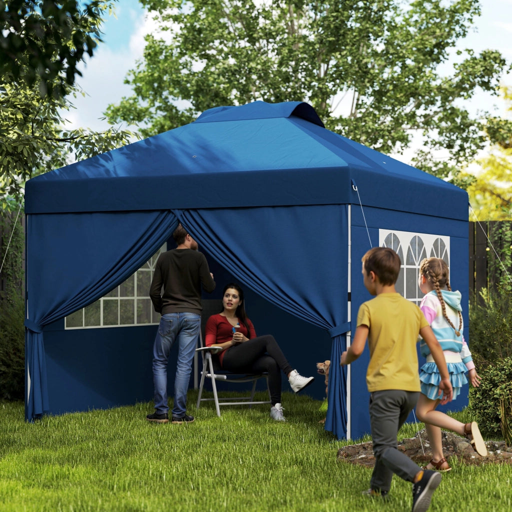 Gazebo pieghevole ¨C Minimal ¨C Grigio 3x3m con finestre e trasporto