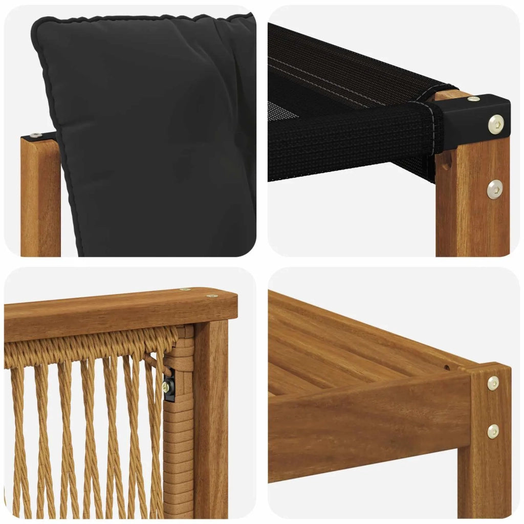 Set di divani da esterno con cuscino 8 pcs Naturale e Nero 3381828