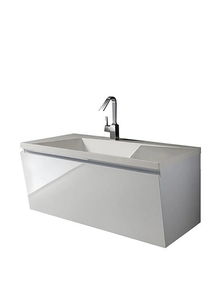 Base sospesa 1 anta in legno nobilitato con finitura opaca