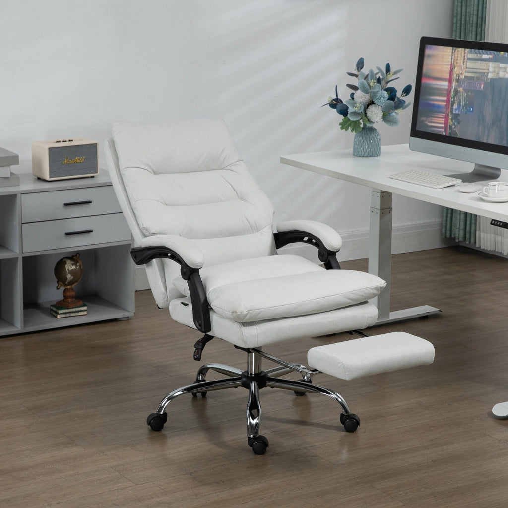 Sedia da ufficio con massaggio e riscaldamento ¨C Xylo ¨C Ecopelle crema 65x72x109-117cm