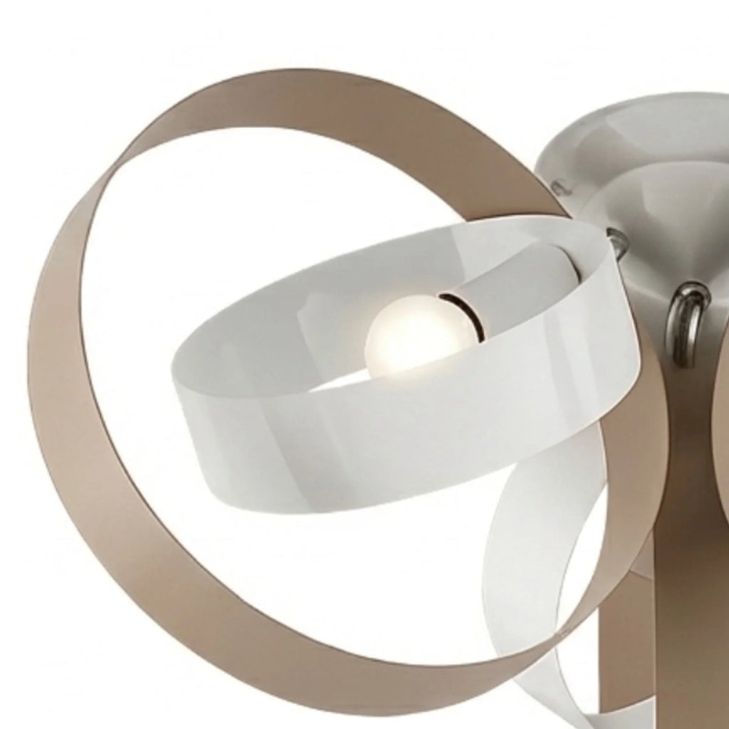 Plafoniera Moderna Bolla 3 Luci Tortora e Bianco LuceArt Classic