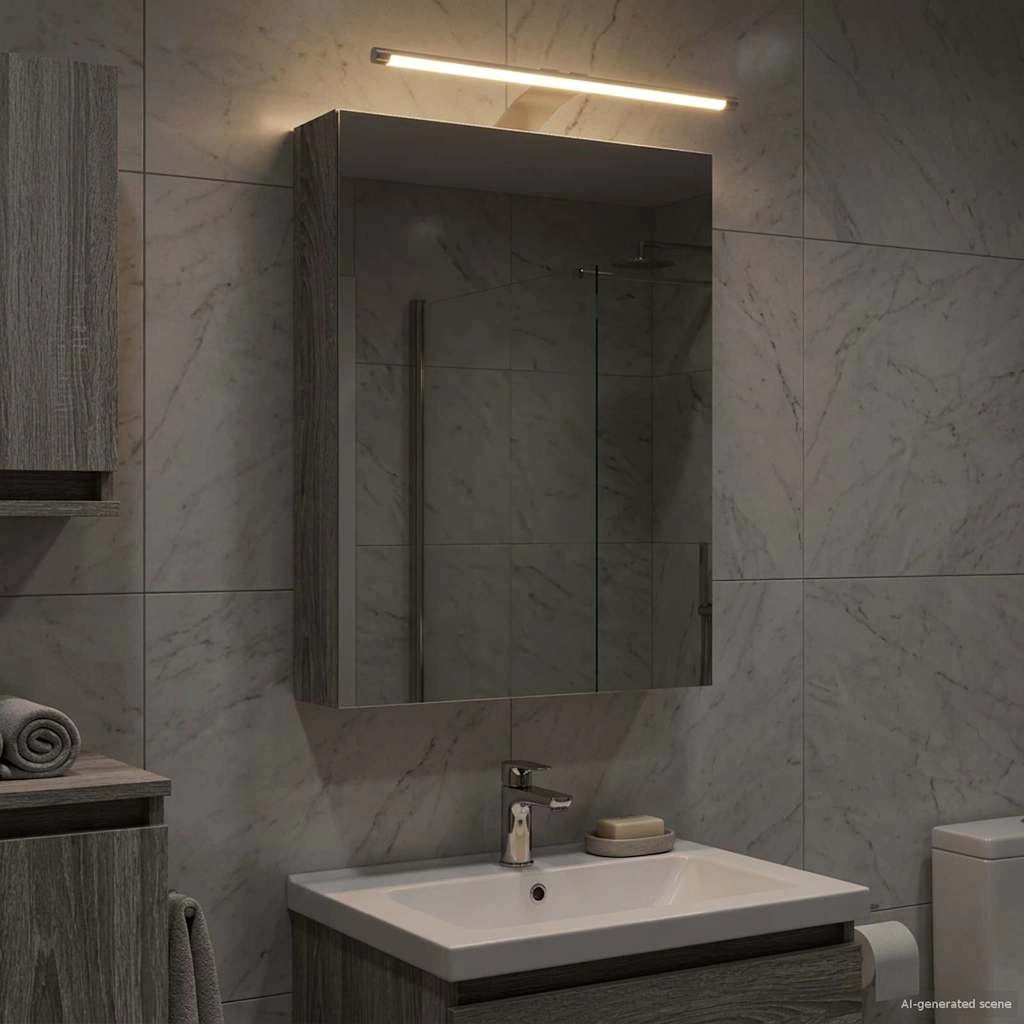 Mobiletto per specchio da bagno Grigio Sonoma 889036