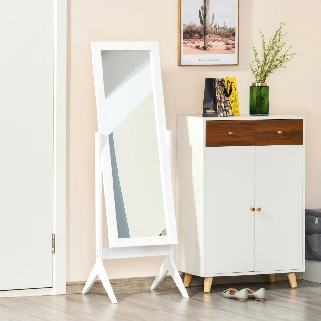 Specchio da Terra Regolabile ¨C Minimal ¨C Bianco 47x46x148 cm