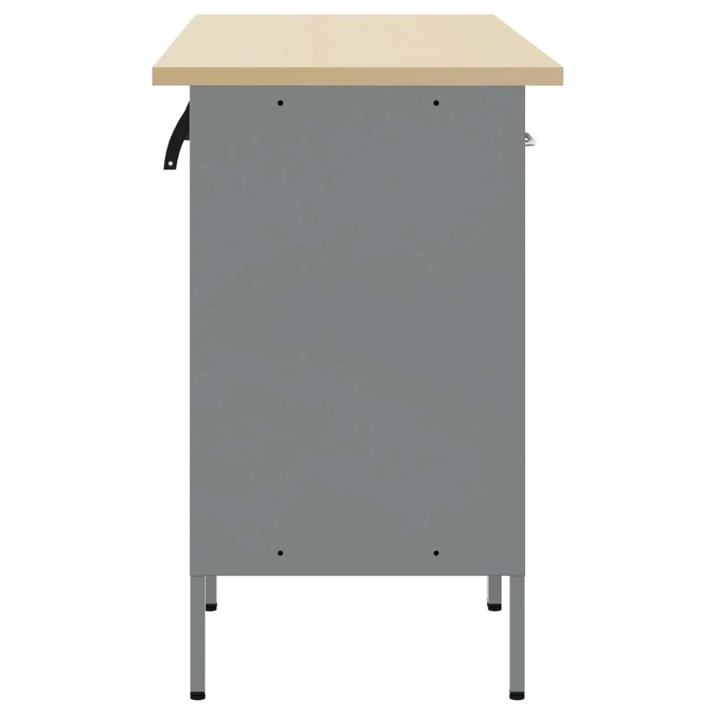 Mobile da lavoro 3 pcs Nero e Grigio 150 x 55 x 85 cm 3321366