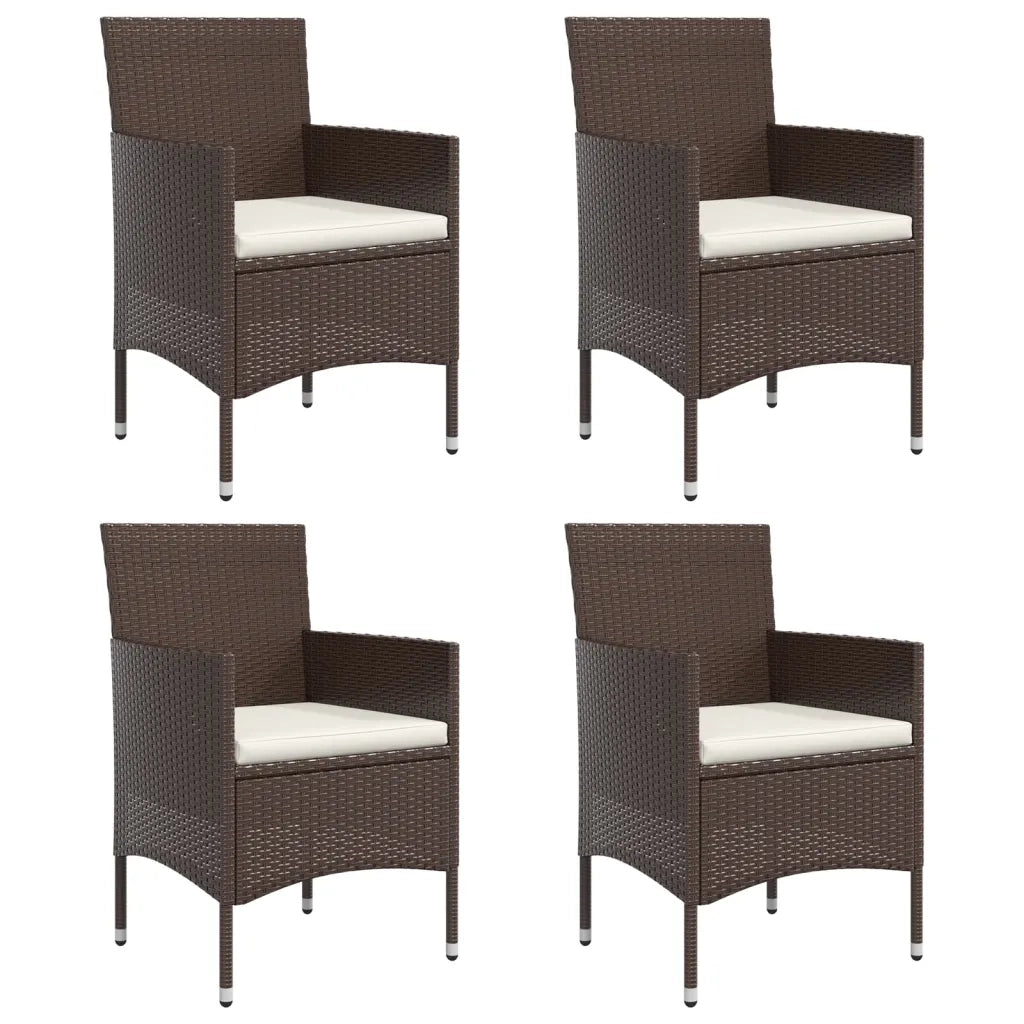Set da Pranzo da Giardino 5 pz con Cuscini Marrone e Nero 3156612