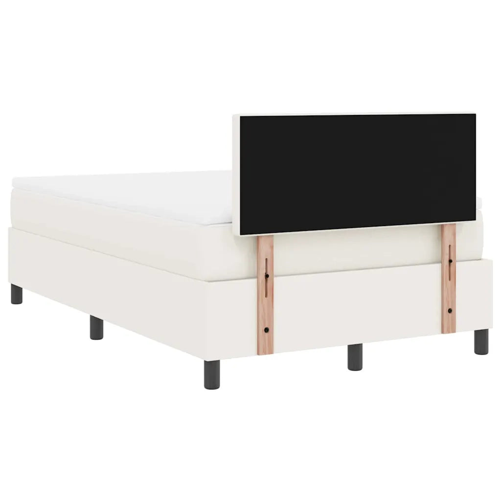 Letto a molle Crema e Bianco 120 x 190 cm Tessuto in Cords 3337505