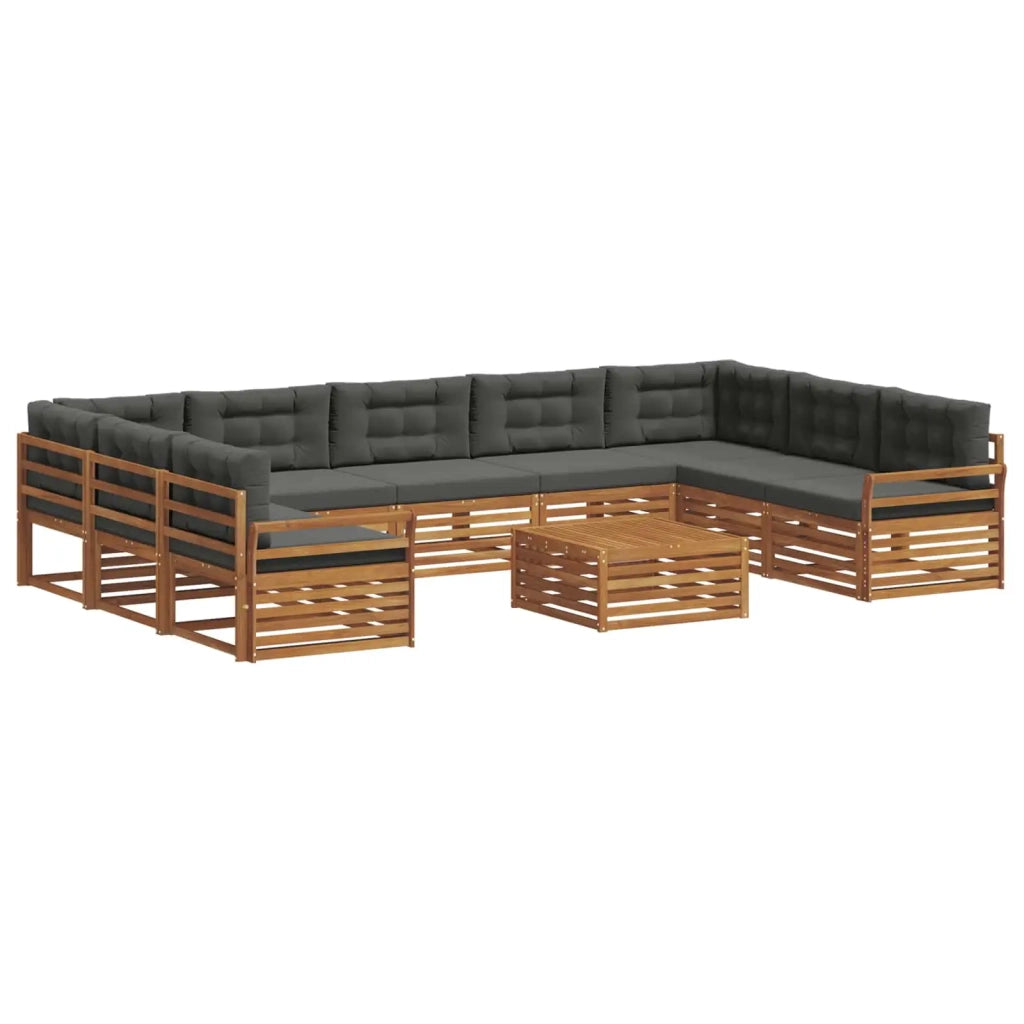Set di divani da esterno 10 pcs Naturale e Antracite 3374172