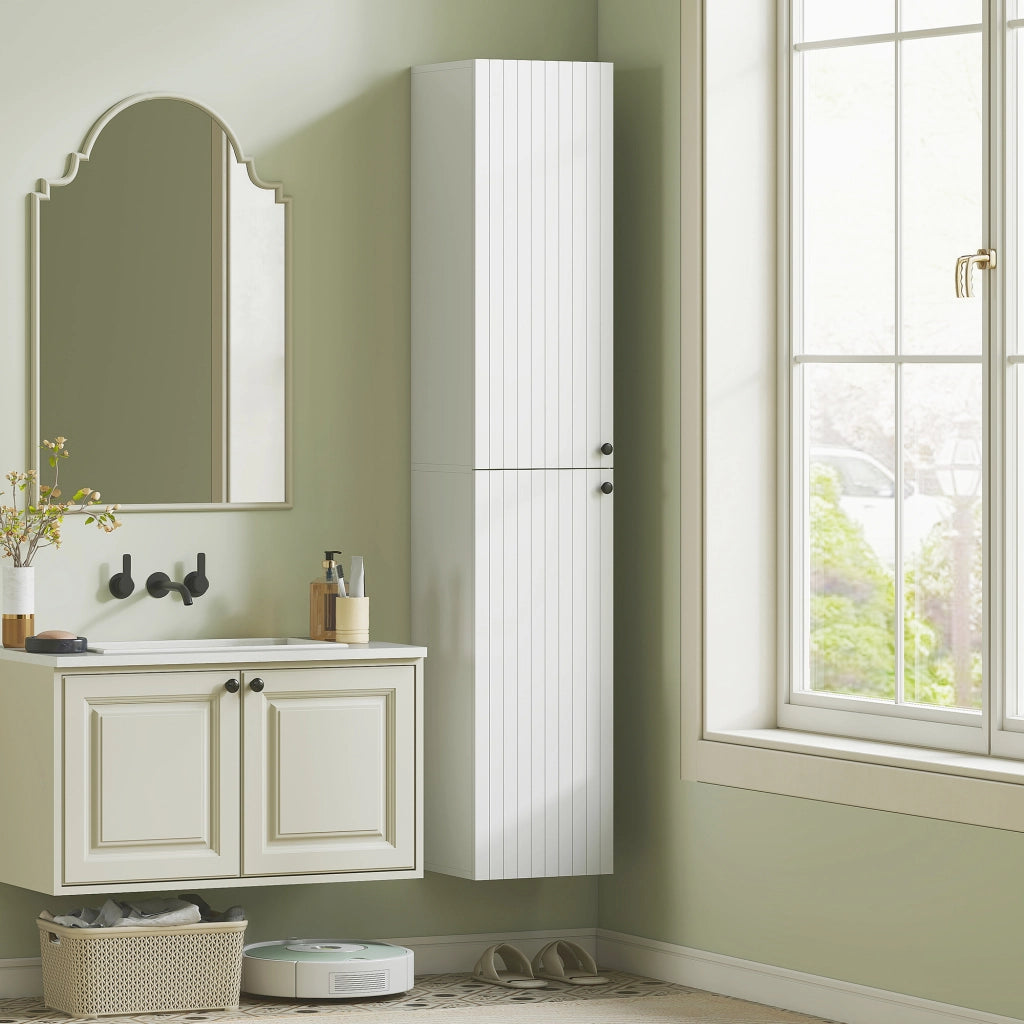 Mobile da bagno a parete ¨C Xylo ¨C bianco MDF 6 ripiani
