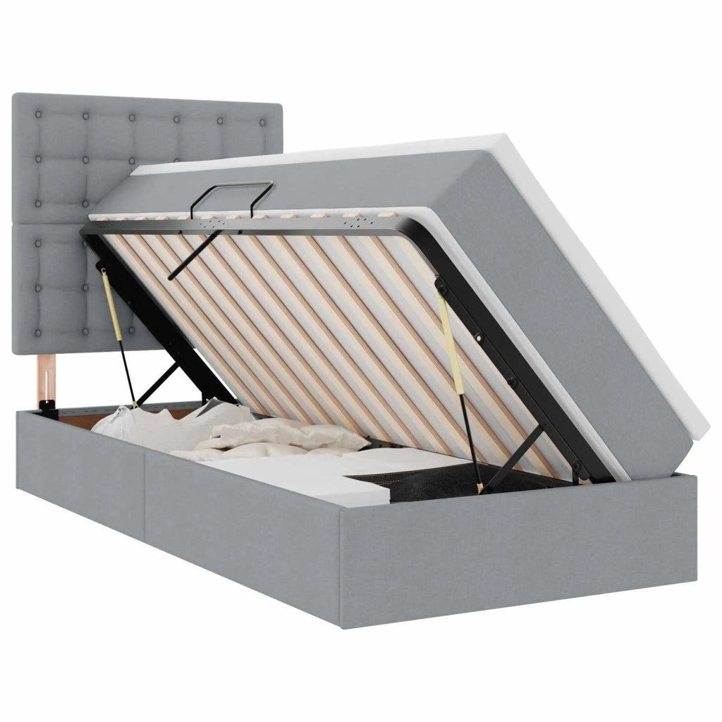 Letto con contenitore e materasso Grigio chiaro 100 x 200 cm 3371886