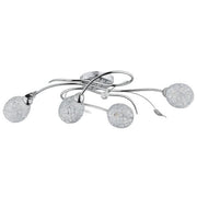 Plafoniera glamour cromata ORLEAN 4 luci cristallo E14 Alfa