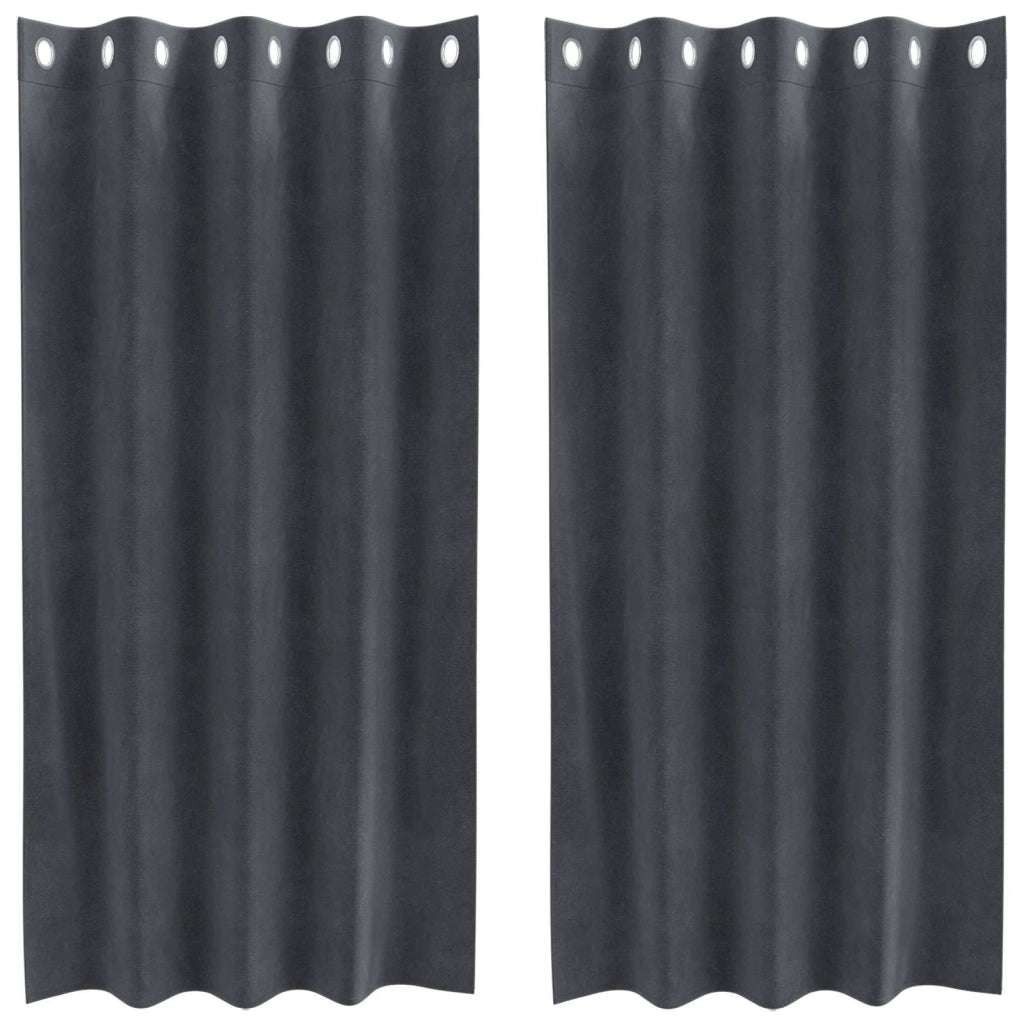 Tende oscuranti 2 pcs Grigio chiaro 140 x 175 cm Velluto 4107254