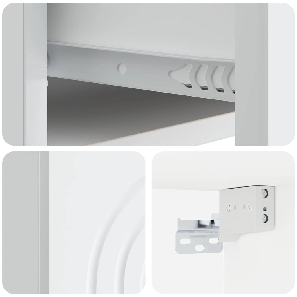 Mobiletto da notte a muro 2 pz Bianco 33 x 34,5 x 20 cm 898086