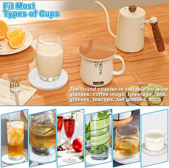 Set di 6 sottopiani in ceramica con base, sottopiani, vetrini, sottopiani assorbenti, sottopiani per bevande, sottopiani in vetroresina, sottopiani in ceramica, sottopiani rotondi in marmo.