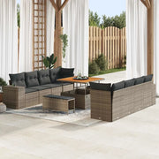 Set Divano da Giardino con cuscino 11 pcs Grigio polyrattan 3363938