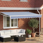 Tenda retrattile manuale con LED Blu e Bianco 3,5 x 2 m 3419208