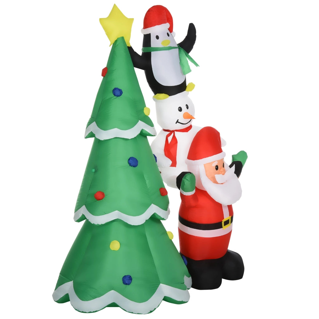 Albero di Natale Gonfiabile ¨C Minimal ¨C 243cm con Luci Led e Babbo Natale, Impermeabile