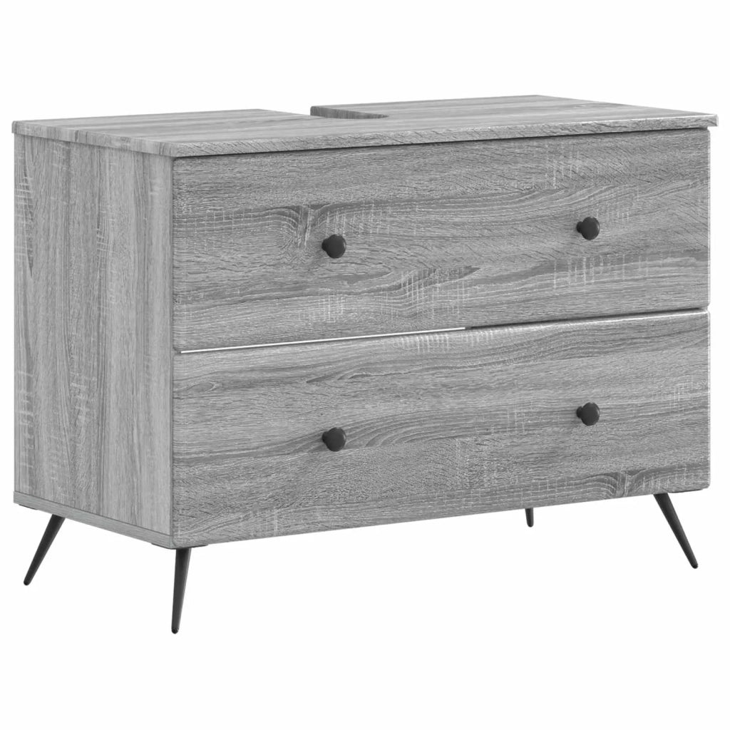Set di Mobili da Bagno da 4 Pezzi BREDA Sonoma grigio 3417969