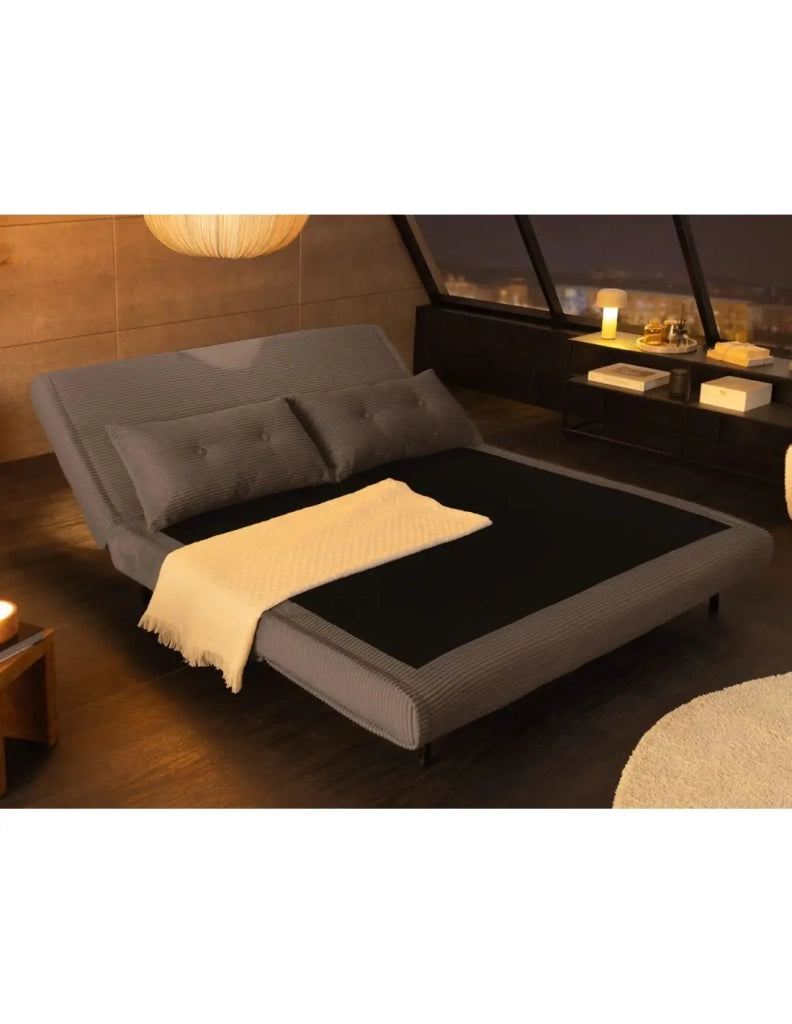 Divano trasformabile retto PRESTO grigio scuro – Divano letto 2 posti