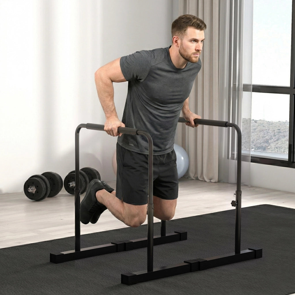 Stazione Fitness Parallele Regolabile ¨C Minimal ¨C Nero, Acciaio