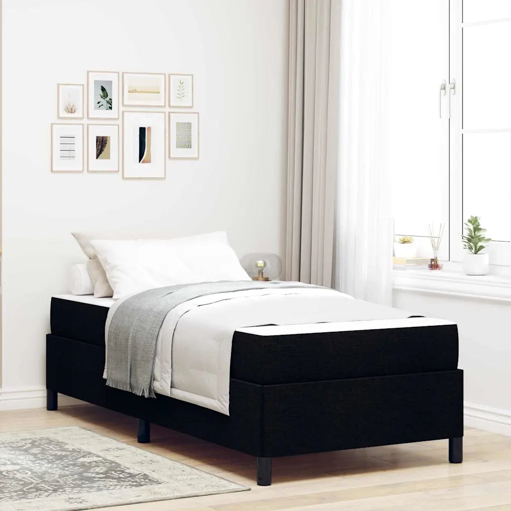 Letto a molle Nero 90 x 200 cm Tessuto