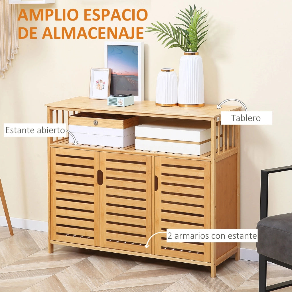 Armadio in Bamb¨´ con 3 Ante ¨C Minimal ¨C 100x35x82 cm