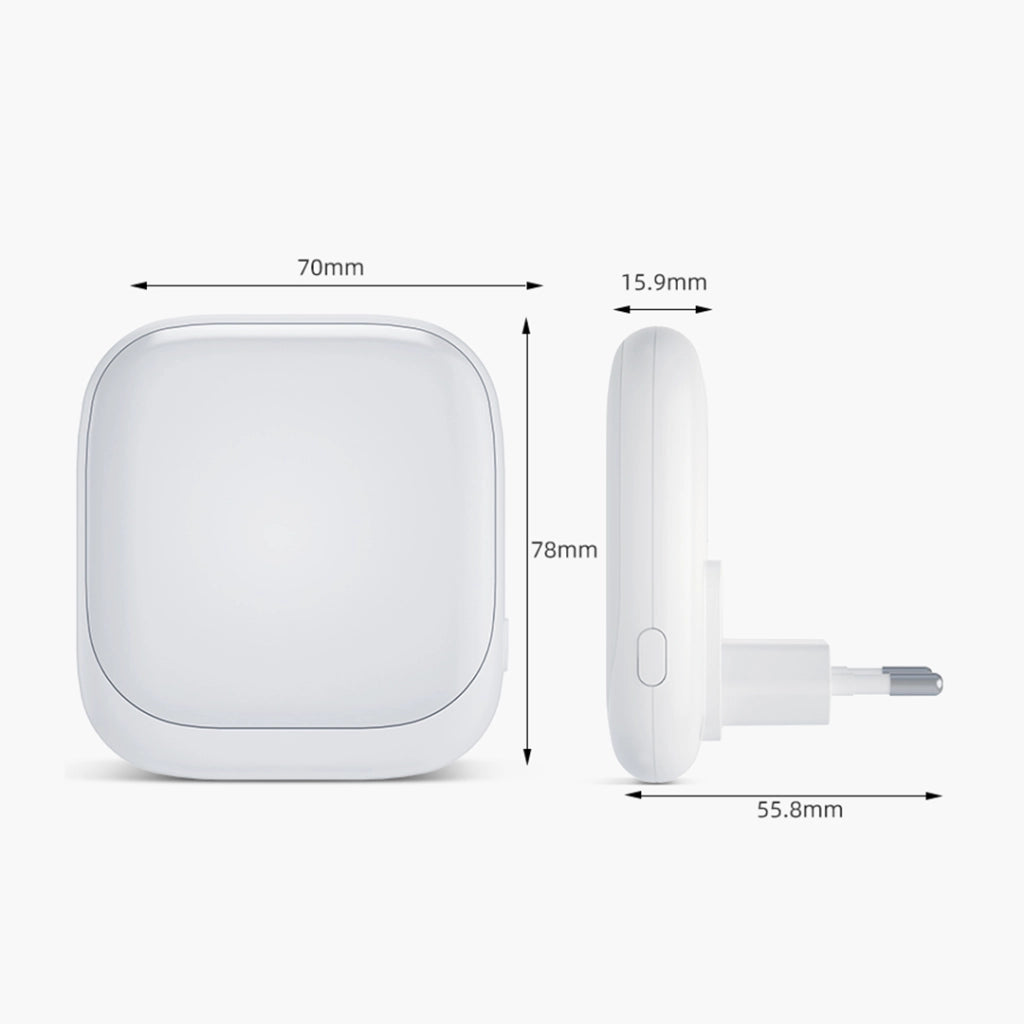 Luce notte presa con crepuscolare bianca quadrata dimmer LED 0,5W