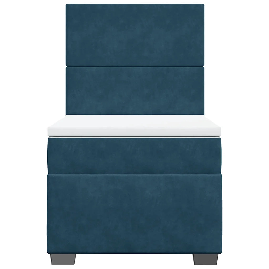 Giroletto a Molle con Materasso Blu 80x200 cm in Velluto 3290760